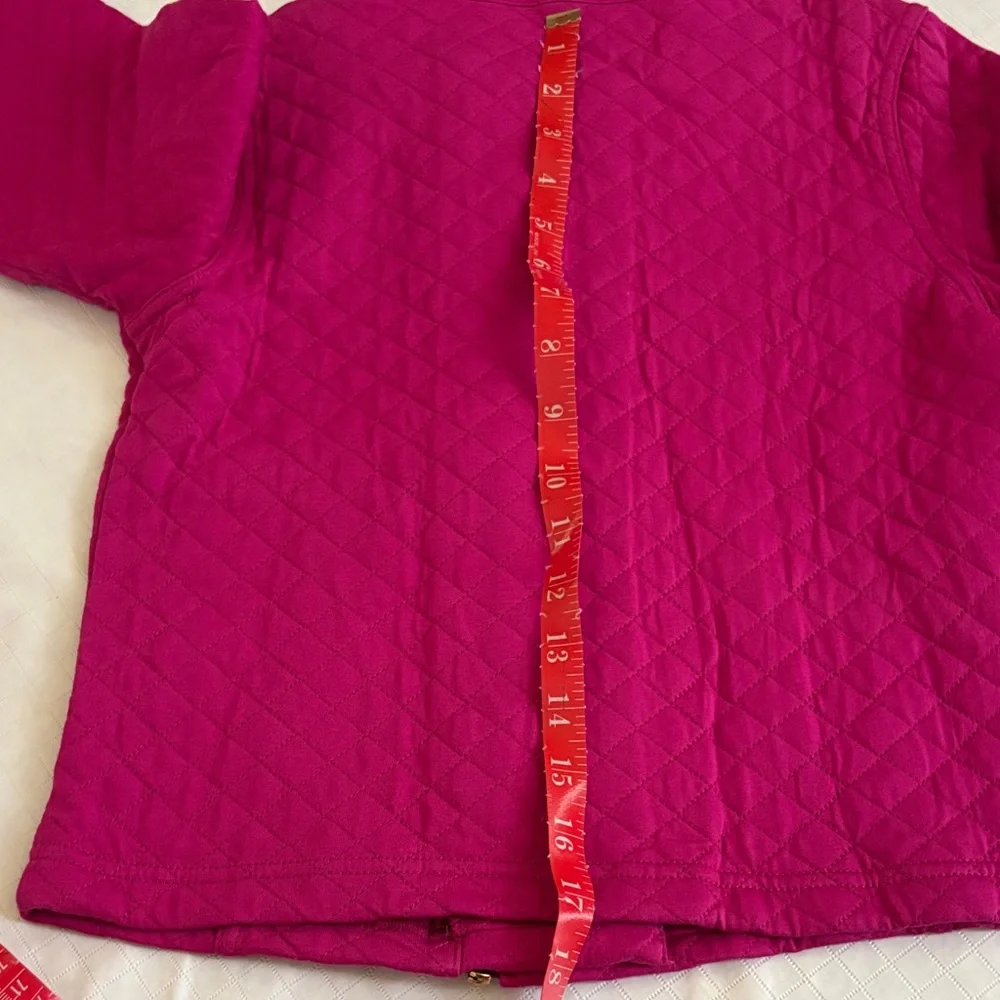Gymboree Girls' Quilted Fuchsia Jacket with Gold Zipper